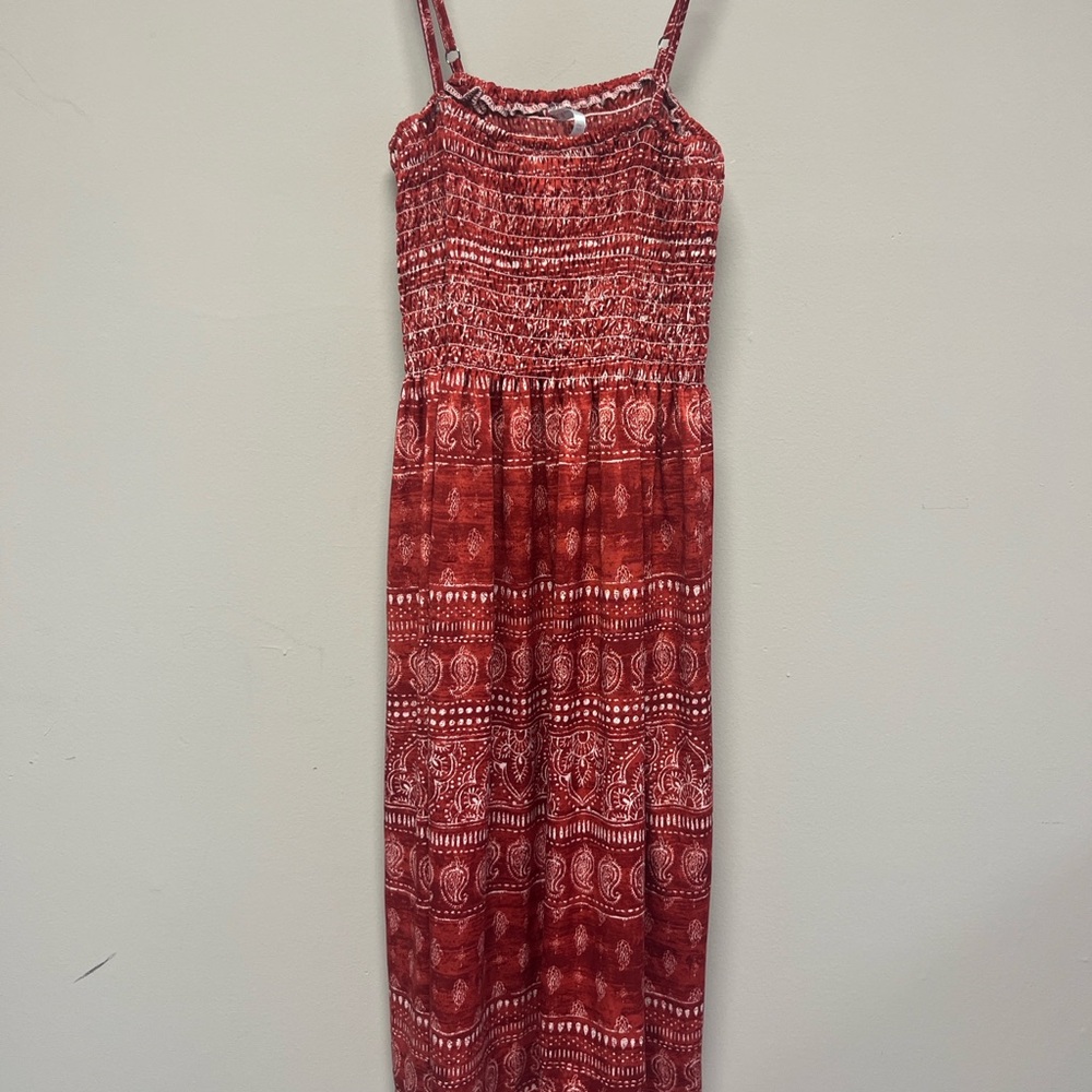 Beachy paisley printed Smocked Dress